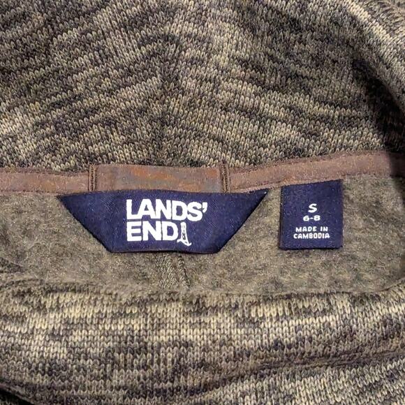 Land's End Green Space Dye Soft Turtleneck Tunic Length Crossover Sweater NWOT - Picture 3 of 3